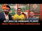 Ao lado de Marinho, Flávio nega troca de pré candidatura