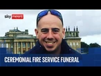 Ceremonial funeral of firefighter Martyn Sadler who died in Bicester fire