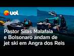 Jair Bolsonaro e Silas Malafaia andam de jet ski em Angra dos Reis durante o Carnaval; veja vídeo