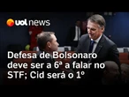 Julgamento da trama golpista no STF: Defesa de Bolsonaro deve ser a 6ª a falar; Mauro Cid será o 1º