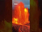 Moment 1,000ft fiery lava jet erupts in 6-hour volcano frenzy amid toxic gas warning #volcano