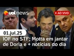 Lula vai ao STF e Motta ameaça retaliar; Tarcísio promete indulto a Bolsonaro e+ ao vivo | UOL News