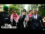 Kneecap tell supporters 'keep talking about Palestine' as they leave London court