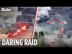Watch drone blitz Putin's burning aircraft in spectacular new footage from Spiderweb attack