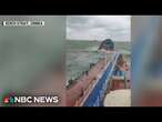 Russian tankers damaged, one split in two, during storm in strait between Russia and Crimea