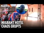 Moment 'flares' thrown at Epping asylum hotel after asylum seeker guilty of assaulting teen