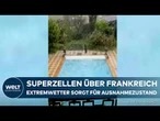 FRANKREICH: Dächer durchschlagen, Autos zerbeult! Superzellen sorgen für heftiges Unwetter!