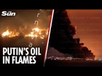 Ukrainian drones BLOW UP Russian fuel depot sparking massive fire in Crimea