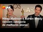 Mikey Madison desbanca Fernanda Torres e vence melhor atriz; Adrien Brody vence Oscar de melhor ator