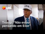 Trump é perguntado sobre Elon Musk após briga pública e diz: 'Não estou pensando nele'