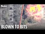 Ukraine ANNIHILATES Russian assault column with rocket and drone blitz