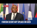 Foreign Secretary David Lammy speaks on Gaza