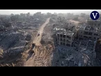 Imágenes de dron muestran una destrucción masiva en el sur de Gaza