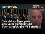 Votar a anistia é tirar da frente o 'bode na sala', diz líder da oposição no Senado