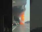 Fire cascades from bridge like a waterfall in China