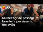 Mulher agride e cospe em passageira brasileira por assento em avião nos Estados Unidos; vídeo