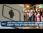TOILETTEN-REFORM IN BAYERN: Endlich Gleichberechtigung auf Klo! Landtag greift Frauen-Frust auf