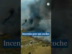 Los efectos del incendio forestal en San Martín de Valdeiglesias por un coche ardiendo en la M-501