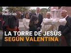 VALENTINA explica la TORRE de JESUCRISTO al PAPA LEÓN XIV antes de entrar a la SAGRADA FAMILIA