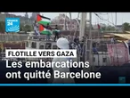Flotille vers Gaza : une vingtaine d'embarcations ont quitté Barcelone • FRANCE 24