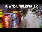 Towns across UK left underwater after New Year downpours - with up to 12 inches of SNOW on the way