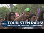 BARCELONA: Touristen terrorisiert! Mit Wasserpistolen bewaffnet - Proteste gegen Massentourismus