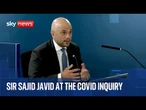 Former health secretary Sir Sajid Javid gives evidence at COVID-19 Inquiry