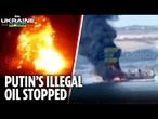 Moment Ukraine’s Sea Baby drones strike Russia’s shadow fleet in night of hell for Putin