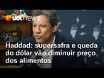 Haddad afirma que comida ficará mais barata com 'supersafra' e queda do dólar; professor analisa