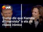 Debate nos EUA: Trump diz que Kamala é 'marxista' e democrata dá risada irônica