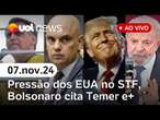 Trump eleito: STF espera pressão dos EUA; Bolsonaro inelegível cita Temer vice e+notícias | UOL News