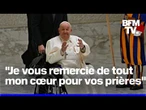 Le pape François s'exprime pour la première fois depuis son hospitalisation dans un message audio