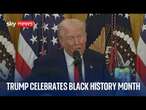 Donald Trump hosts a reception honouring Black History Month