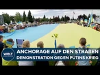 PROTEST IN ANCHORAGE: Demonstranten gehen gegen Putin auf die Straße! Kritik auch gegen Trump