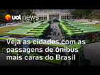 Passagem de ônibus em SP sobe para R$ 5; veja as cidades com as tarifas mais caras do Brasil