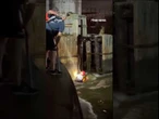 JARRING footage shows firefighter saving person pinned against bridge #foxnews #news #shorts