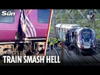One dead & nearly 90 injured after train crashes into back of another – as passengers left bloodied
