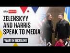 Watch live: President Zelenskyy and Kamala Harris deliver remarks to media