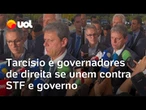 Tarcísio de Freitas e governadores de direita se unem em crítica ao STF e governo por tarifaço