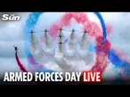 LIVE: Military flypast and army drone demonstration for Armed Forces Day