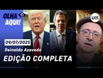 Reinaldo ao vivo: Trump com Bolsonaro; reação de Lula; ricos x pobres; Haddad se reúne com Motta e+