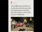 Avellino, tredicenne investita da una moto che impennava in area riservata ai bus: è grave