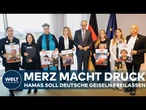 GAZA-KRIEG: Kanzler Merz fordert Freilassung deutscher Hamas-Geiseln – und lobt Trumps Friedensplan