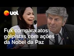 Fux compara atos golpistas com manifestações pela democracia na Venezuela feitas por Nobel da Paz
