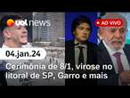 Lula prepara evento para 8/1; surto de virose no Guarujá, Garro, CPIs 'antiesquerda' e + | UOL News