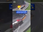 Ethanol tanker overturns and erupts into flames