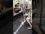New York City subway train and platform flooded as storms hit region