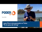 Janja filma Lula pescando no Torto: "É um pacu de 4,5 kg"