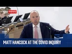 Former health secretary Matt Hancock gives evidence at COVID Inquiry