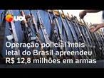 Operação no Rio, a ação policial mais letal do Brasil, apreendeu R$ 12,8 milhões em armas